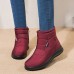 Women Warm Lined Pull On Plus Velvet Ankle Snow Boots