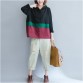 black patchwork chunky cotton coats plus size casual hooded outwear