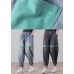 Casual Blue Elastic Waist Harem Summer Cotton Pants